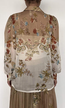 Womens | Inv Flat Chiffon Shirt | Brown Print
