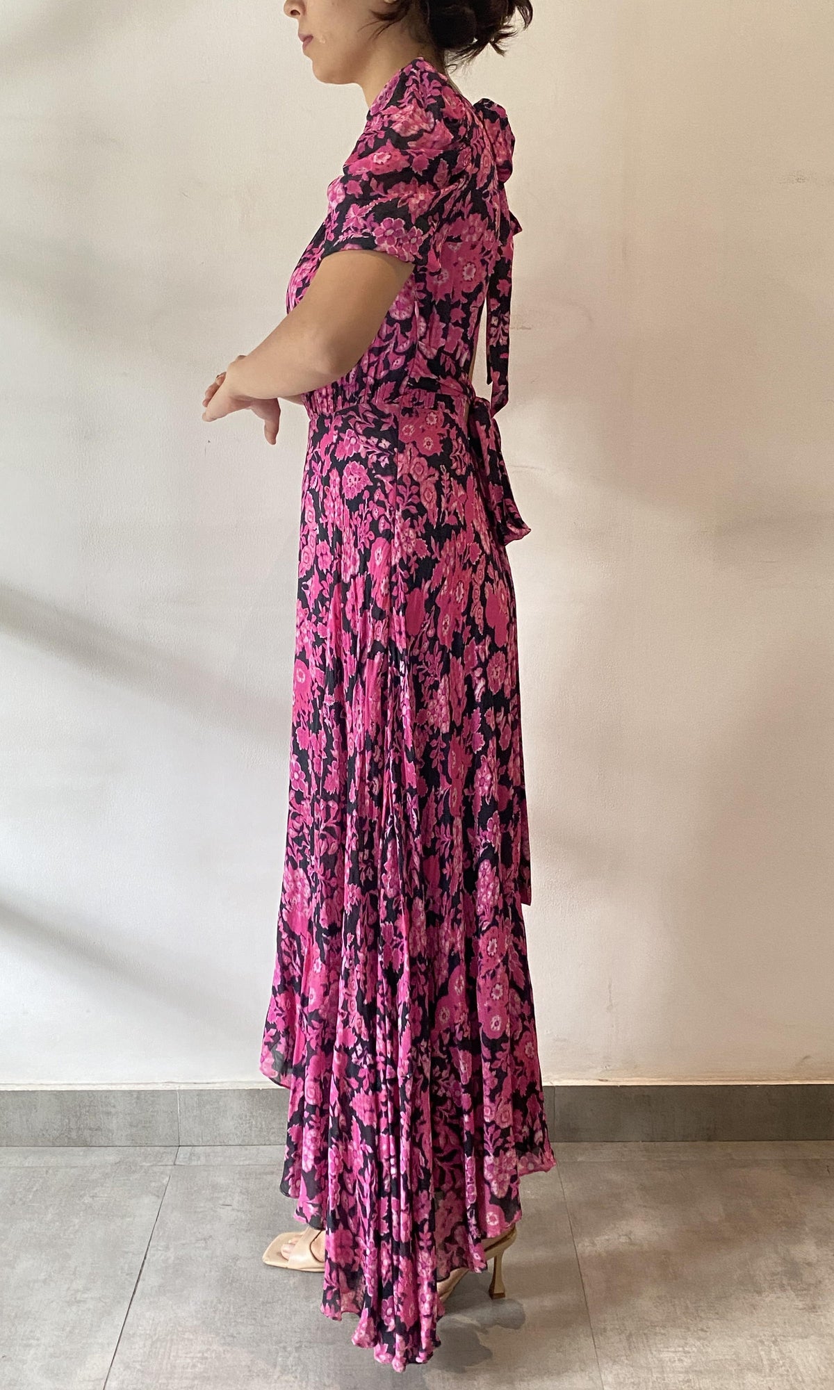 Womens | Inv Viscose Long Dress | Pink Black