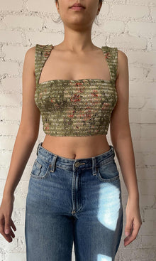 Womens | Inv Viscose Georgette Floral Lurex Top | Green