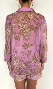 Hemant And Nandita | Jiah Viscose Flat Chiffon Shirt | Lilac
