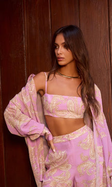 Hemant And Nandita | Jiah Heavy Crepe Bralette | Lilac