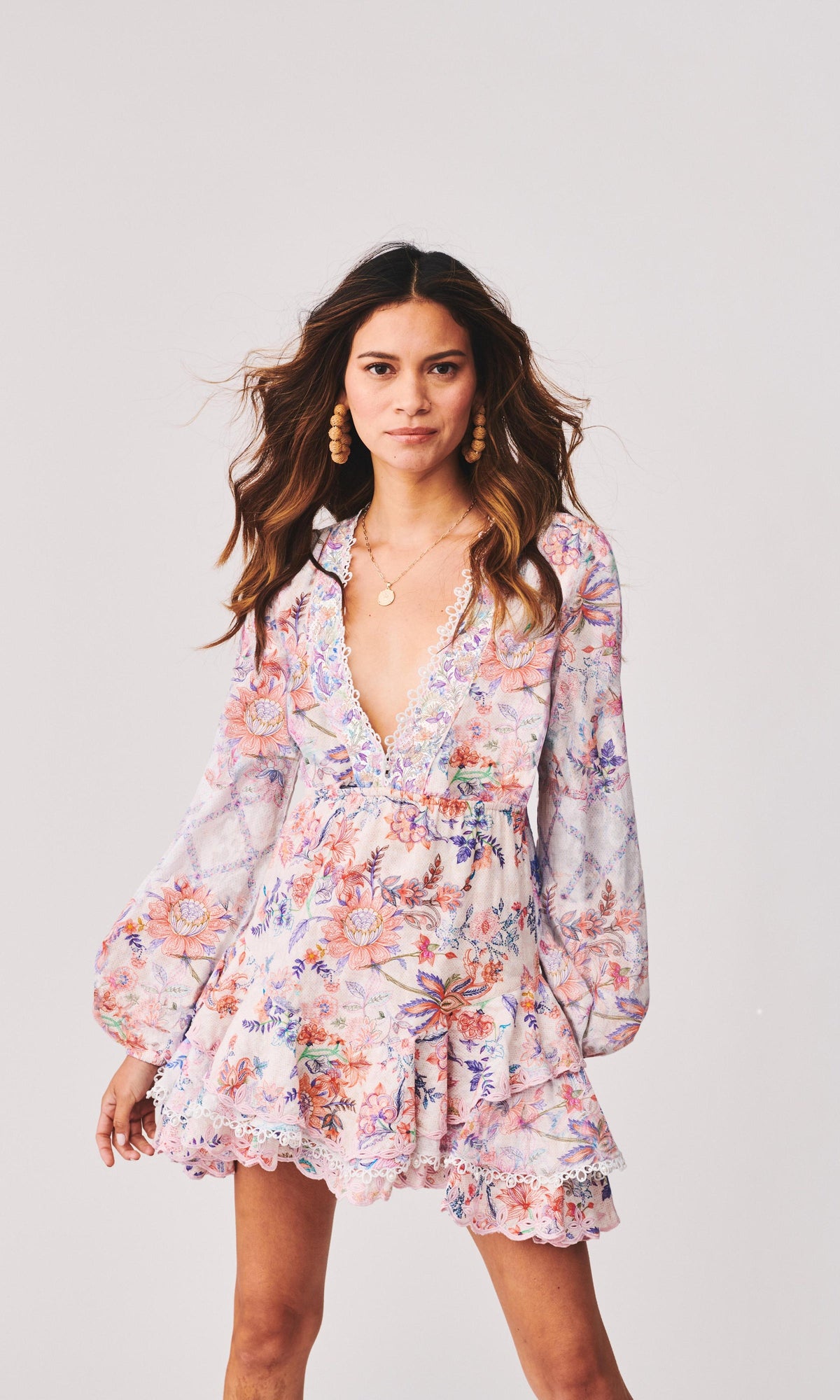 Hemant And Nandita | Kati Cotton Short Dress | Peach
