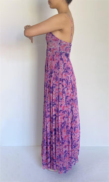 Hemant And Nandita | Lei Crinkle Chiffon Long Dress | Pink