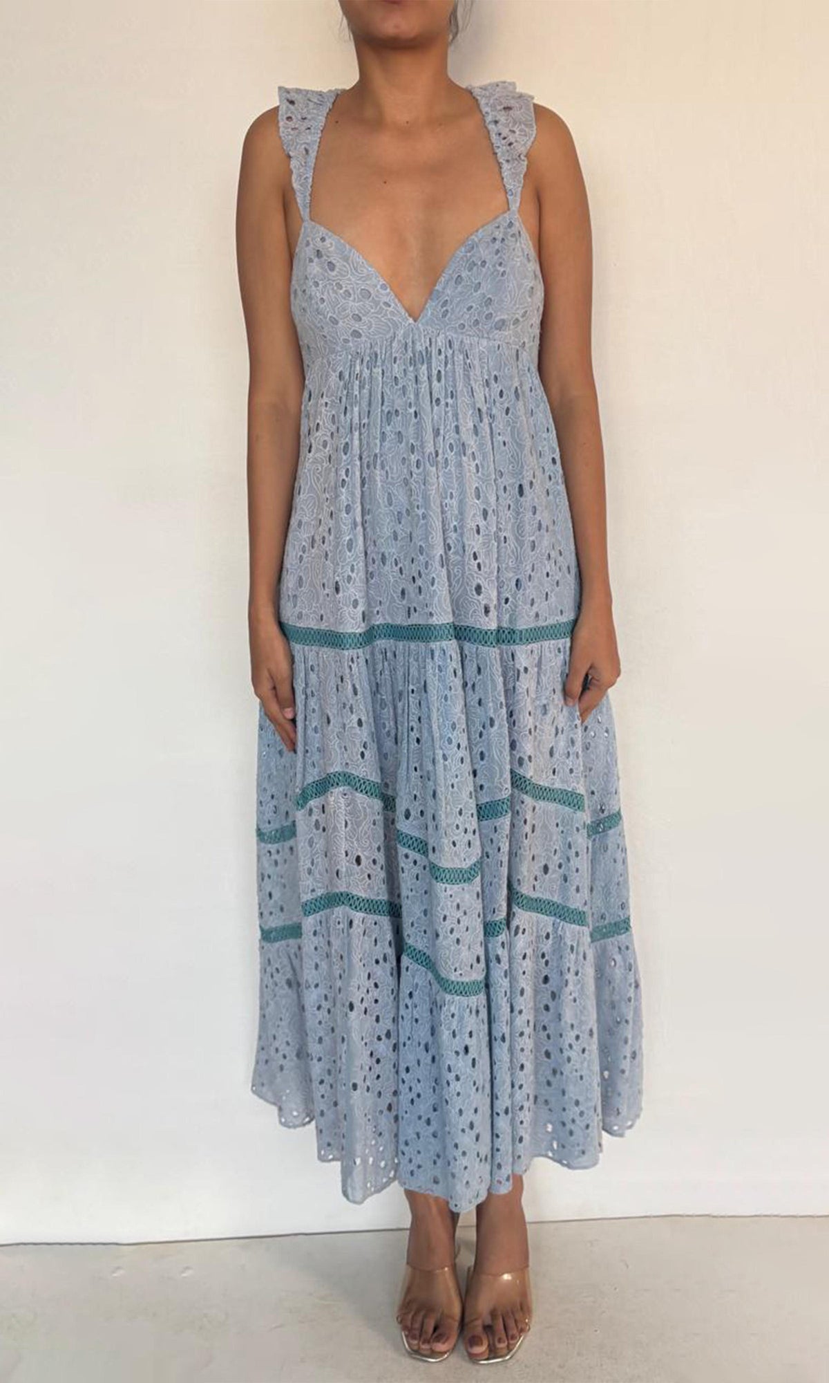 Womens | Lyna Cotton Long Dress | Blue