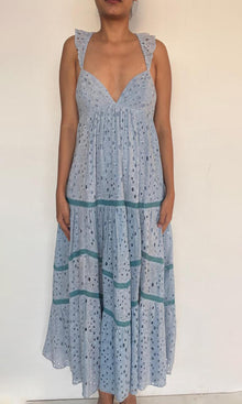 Womens | Lyna Cotton Long Dress | Blue