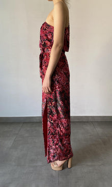 Hemant And Nandita | Mehr Viscose Nylon/Polyester Long Dress | Black/Maroon