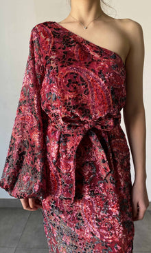 Hemant And Nandita | Mehr Viscose Nylon/Polyester Long Dress | Black/Maroon