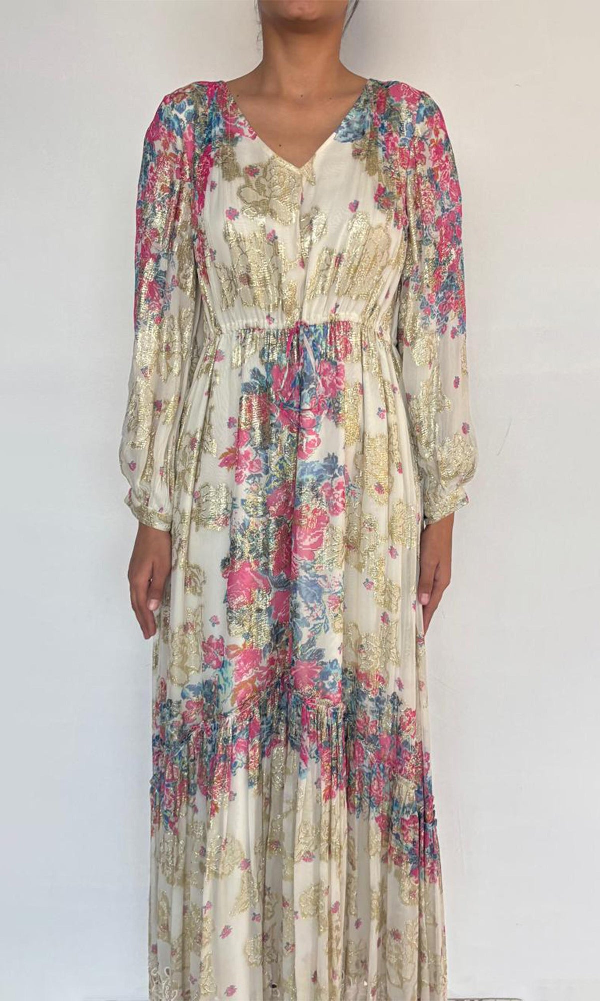 Hemant And Nandita | Mila Viscose Kaftan | White Multi