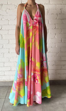 Hemant And Nandita | Mina Crinkle Rayon Long Dress | Multi