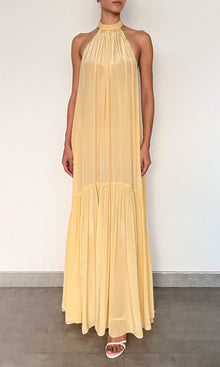 Womens | Nain Chiffon Long Dress | Yellow