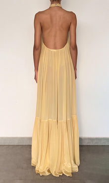 Womens | Nain Chiffon Long Dress | Yellow