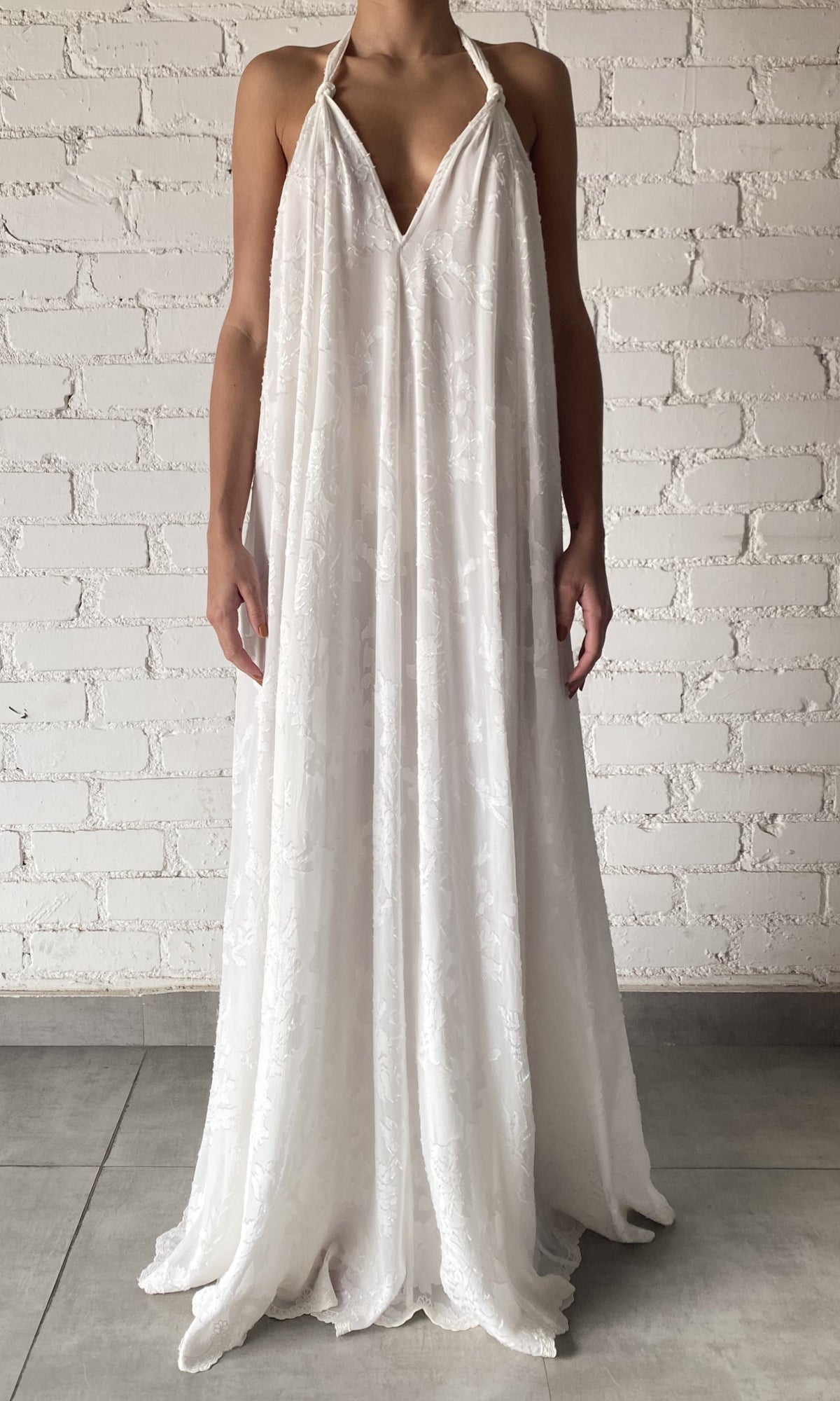 Womens | Nera Viscose Long Dress | White