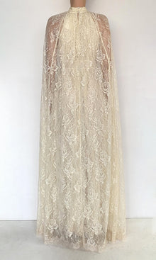 Hemant And Nandita | Onir Nylon Lace Cape Maxi Dress | Eggshell