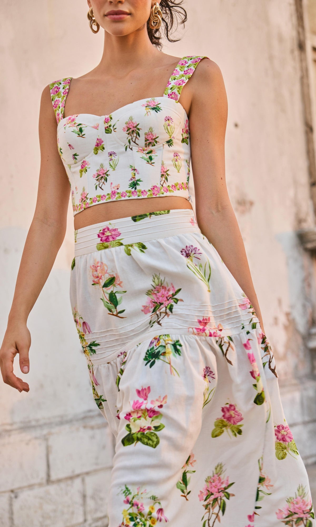Womens | Taha Linen Cotton Corset Top | Multicolor