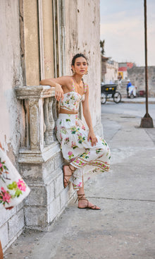 Womens | Taha Linen Cotton Corset Top | Multicolor