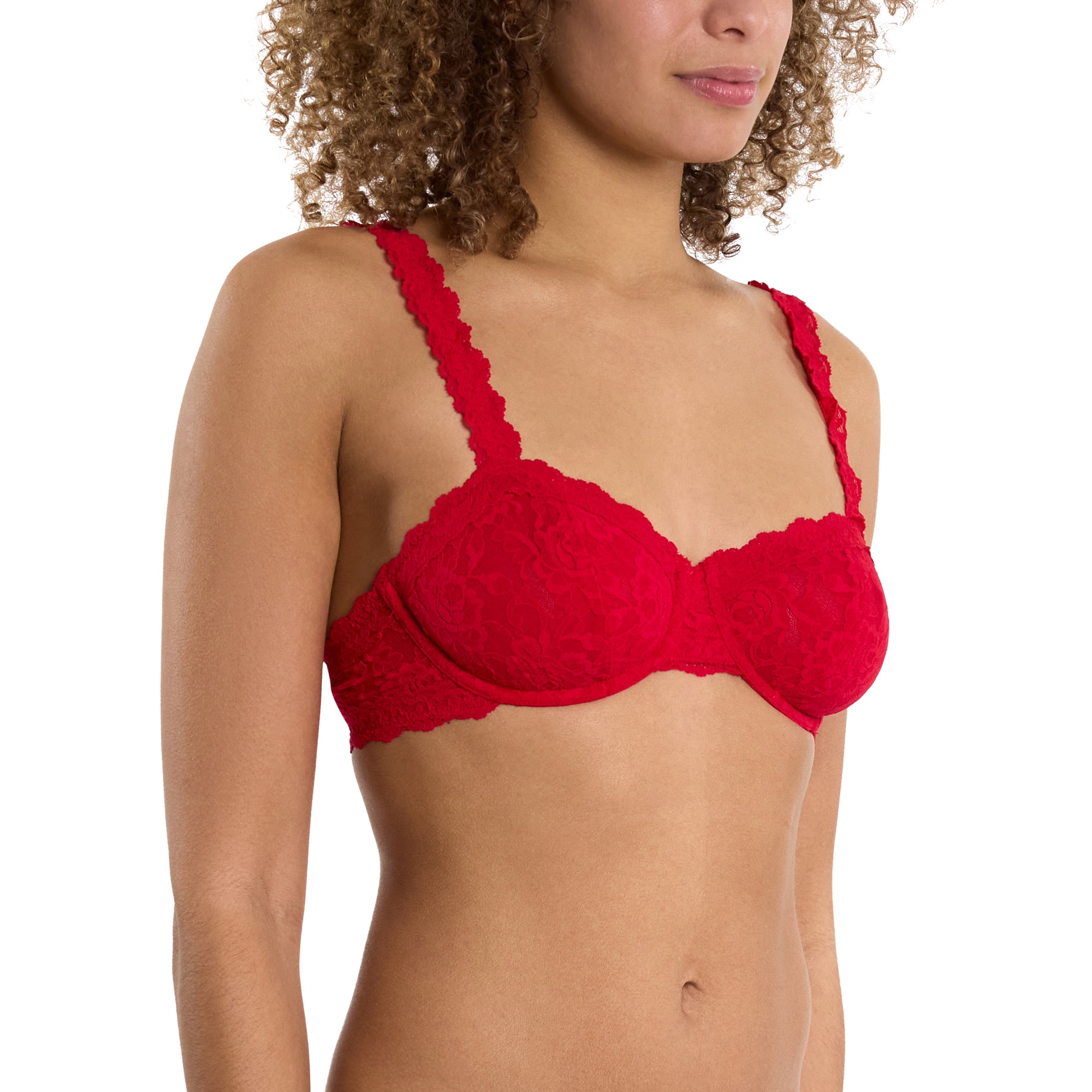 Signature Lace Balconette Bra | Red