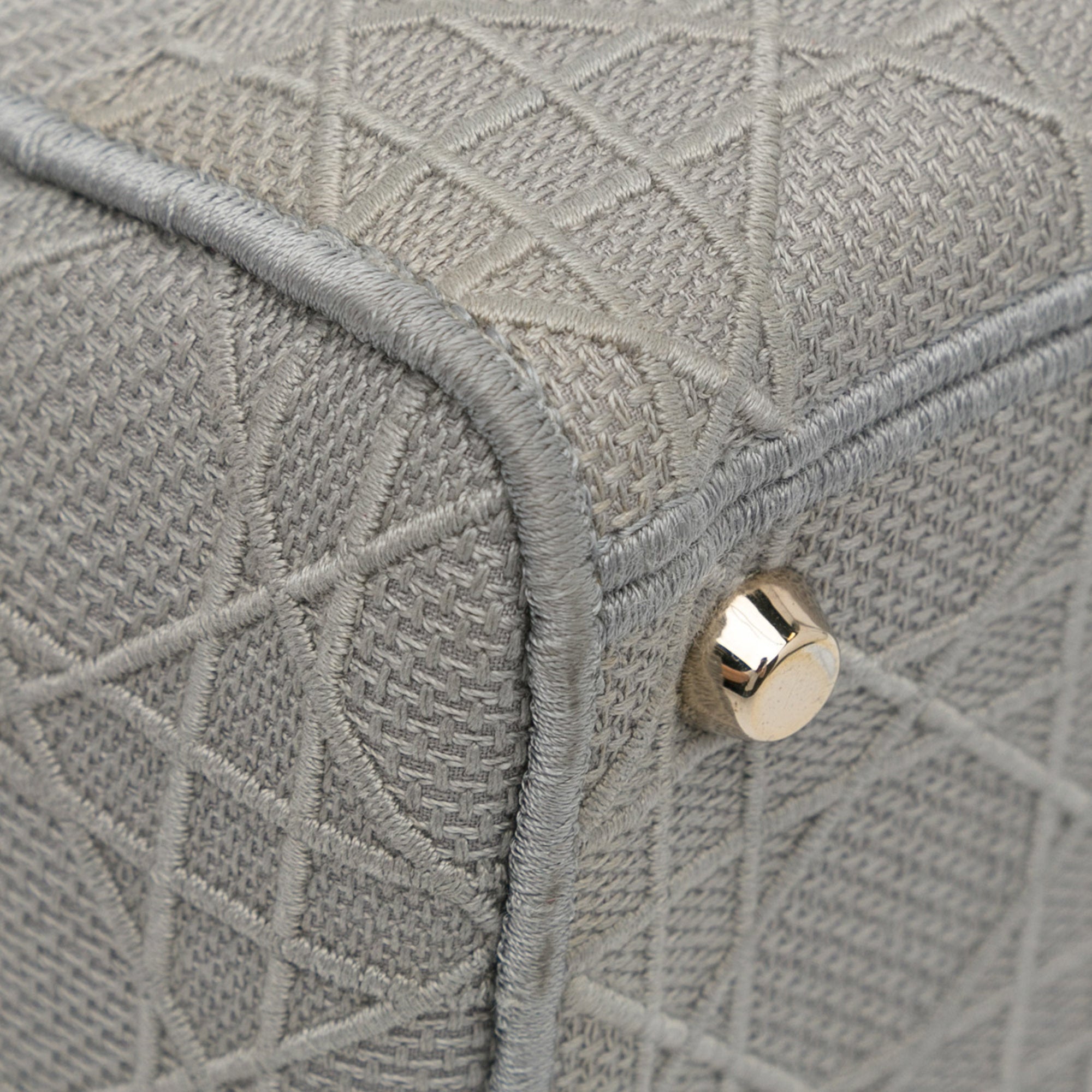 Dior | Pre-Owned Medium Canvas Cannage Lady D Lite - IV | Gray/Light Gray