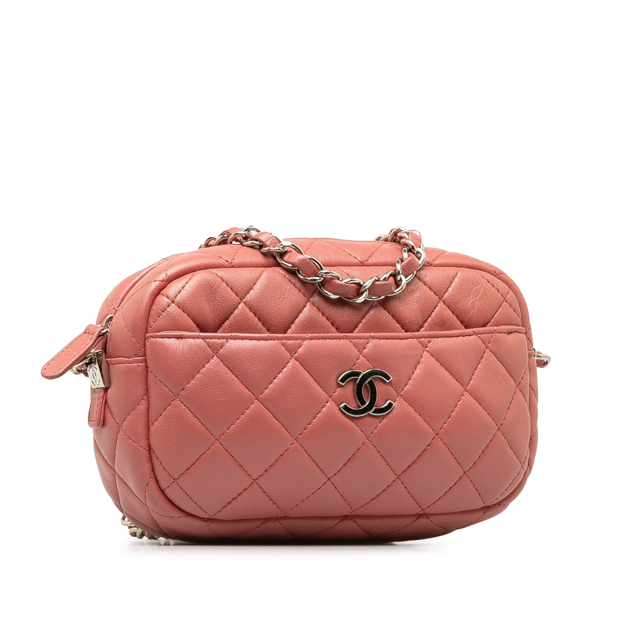 Chanel | Pre-Owned Mini Lambskin Camera Case | Pink