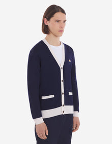 Unisex | Baby Fox Patch Bi-Color Classic Cardigan | Navy