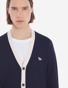 Unisex | Baby Fox Patch Bi-Color Classic Cardigan | Navy