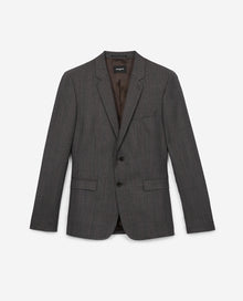 Prince Of Wales Wool Suit Jacket | Men | Grey Burgundy