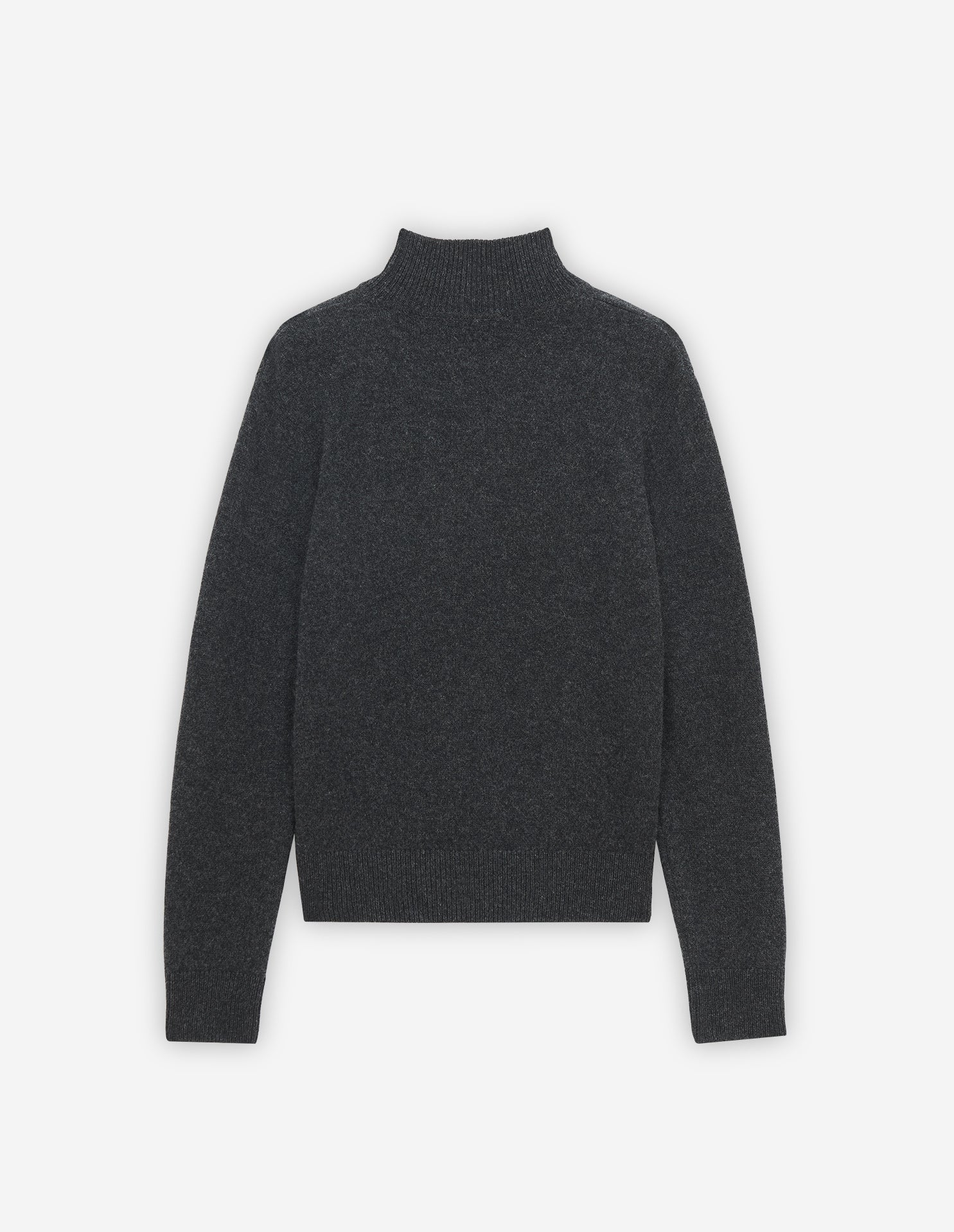 Womens | Baby Fox Patch Boxy Turtleneck Pullover | Dark Grey Melange