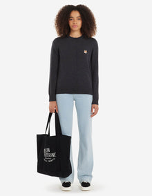 Womens | Fox Head Patch Adjusted R-Neck Cardigan | Anthracite Melange
