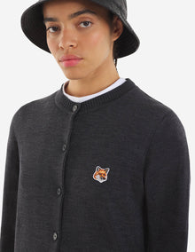 Womens | Fox Head Patch Adjusted R-Neck Cardigan | Anthracite Melange