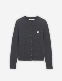 Womens | Fox Head Patch Adjusted R-Neck Cardigan | Anthracite Melange