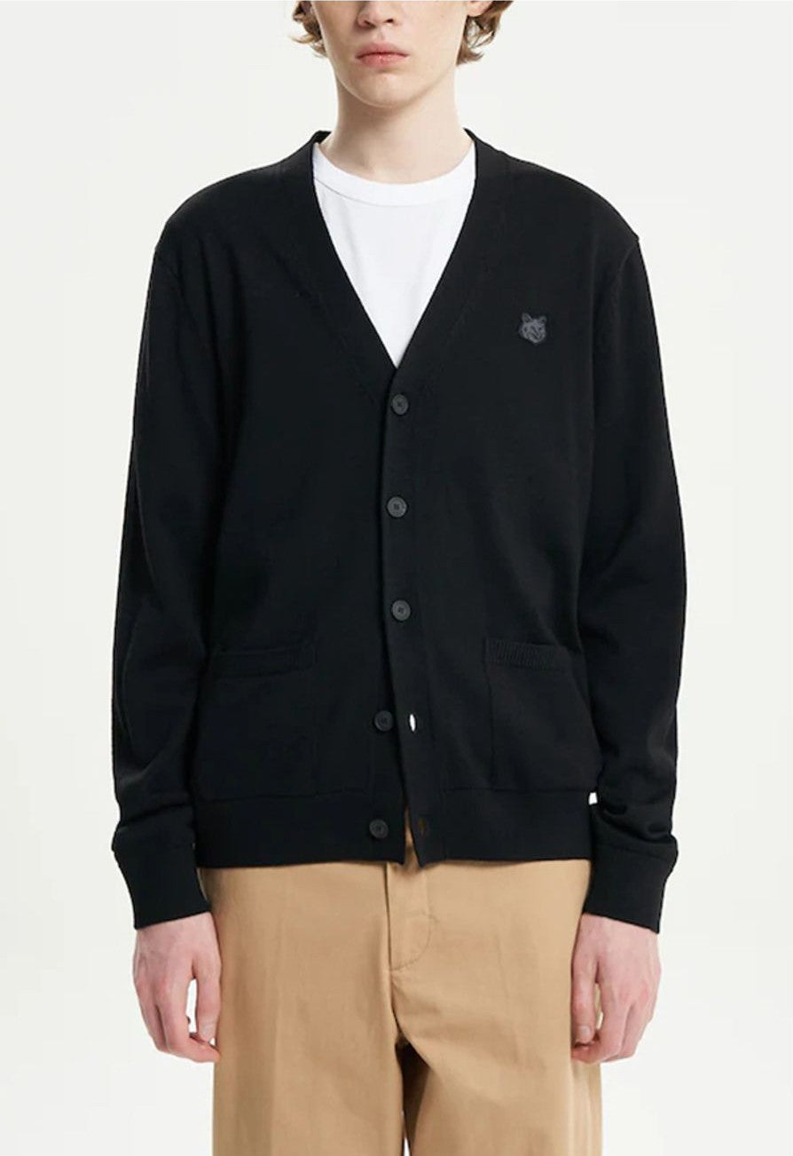 Womens | Fox Head Patch Adjusted R-Neck Cardigan | Anthracite Melange