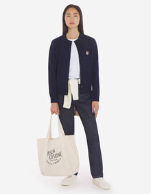Womens | Fox Head Patch Adjusted R-Neck Cardigan | Navy