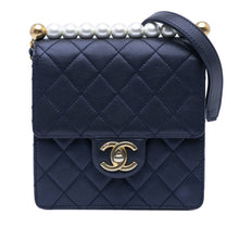 Chanel | Pre-Owned Small Lambskin Chic Pearls Flap | Blue/Navy