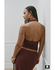 Halter Cowl Top | Eggplant