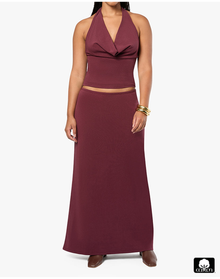 Halter Cowl Top | Eggplant