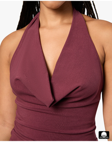 Halter Cowl Top | Eggplant