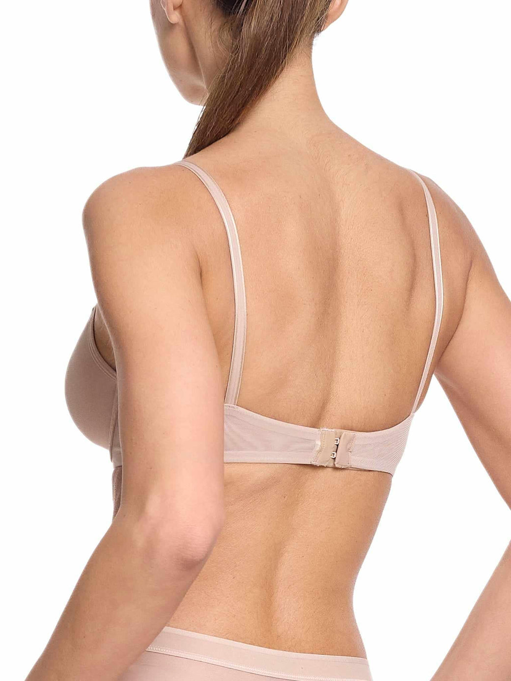 Lined Mesh Plunge Bra | Chai