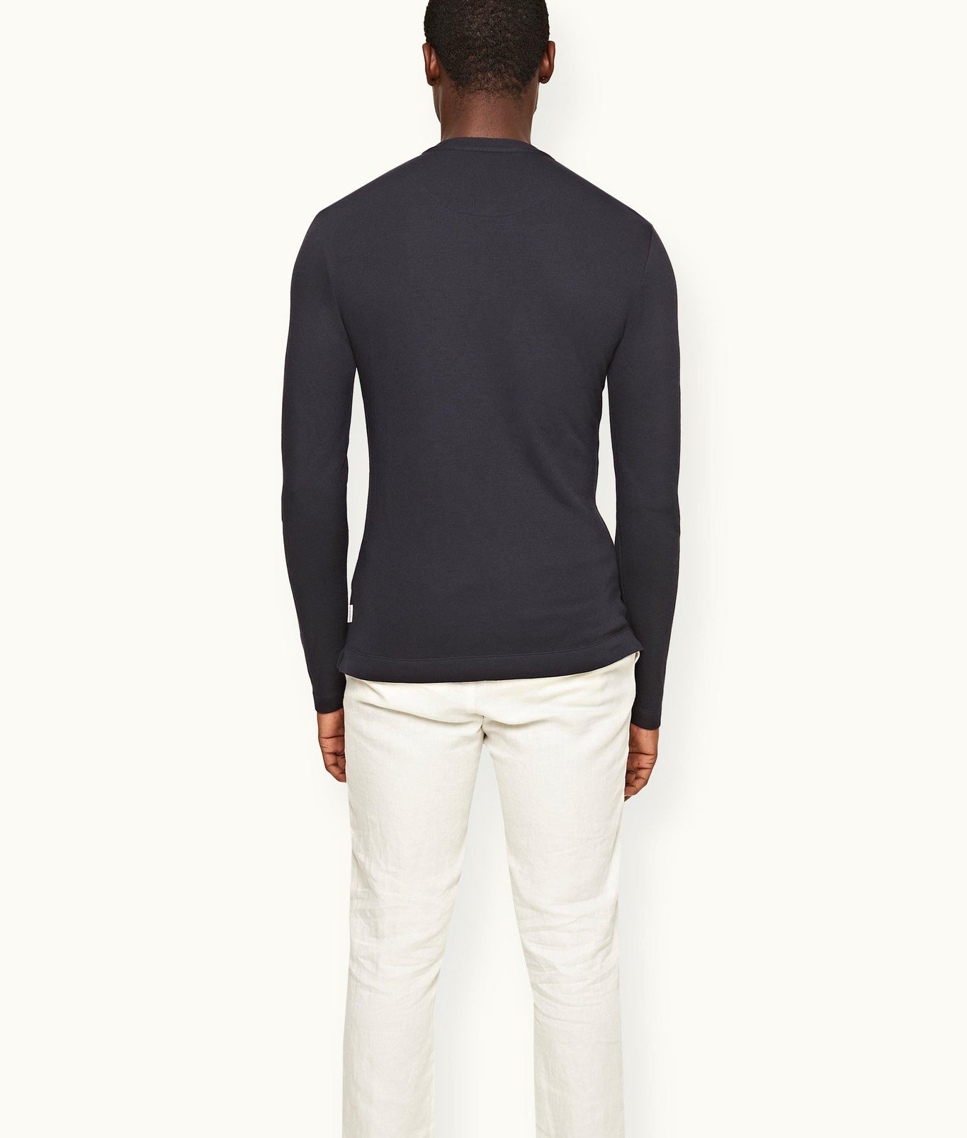 Harrison Cashmere Classic Fit Long-Sleeve Modal-Cashmere T-Shirt | Night Iris