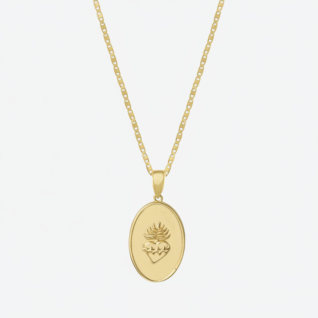 Hearts Afire Medallion Necklace | Gold Vermeil