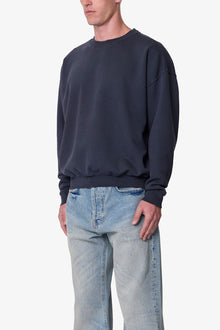 Heavy Basic Crewneck Sweater | Washed Black