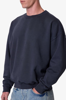 Heavy Basic Crewneck Sweater | Washed Black