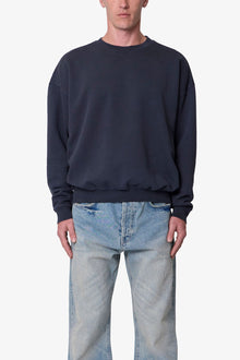 Heavy Basic Crewneck Sweater | Washed Black