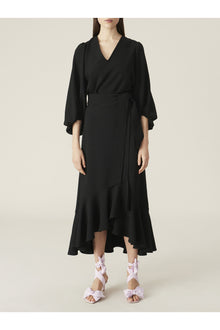 Heavy Crepe Balloon Sleeve Blouse | Black