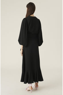 Heavy Crepe Balloon Sleeve Blouse | Black