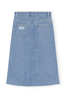 Heavy Denim Midi Skirt | Light Blue Stone