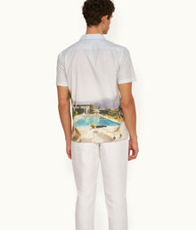 Hibbert Photographic Print Classic Fit Capri Collar Shirt | Kaufmann Cocktail