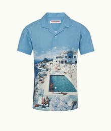 Hibbert Roc Pool Photographic Print Classic Fit Capri Collar Cotton Shirt | Roc Pool Ii