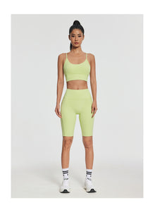 High-Waisted Performance Biker Shorts | Cool Matcha