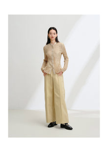 High-Waisted Wide-Leg Pants | Khaki