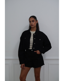 High Rise Flare Short | Black