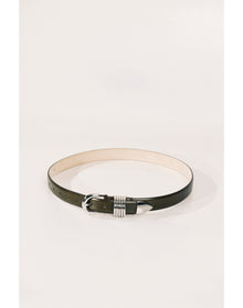 Hollyhock Silver | Khaki Green & Silver